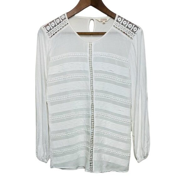 Sundance Eyelet Crochet Ribbon Trim Top - Picture 1 of 9